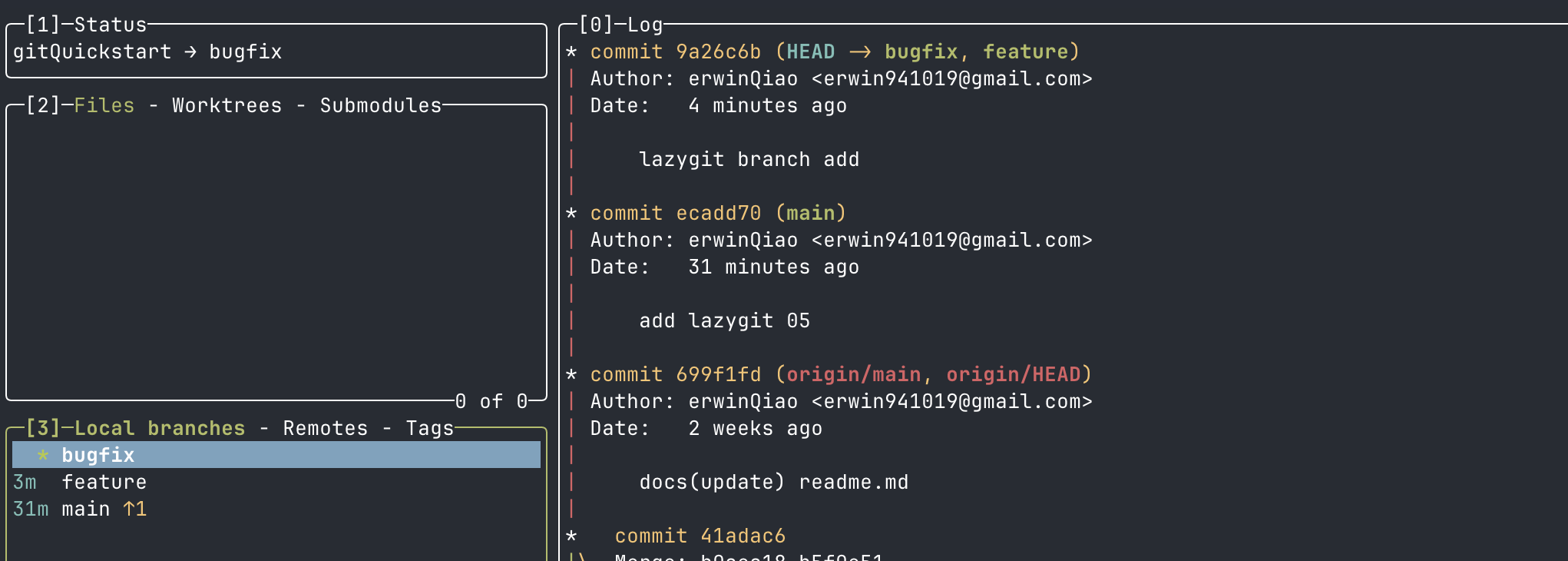 lazygit branch change